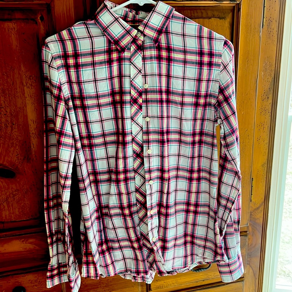 Banana republic, soft wash shirt, plaid, 100% cotton, medium